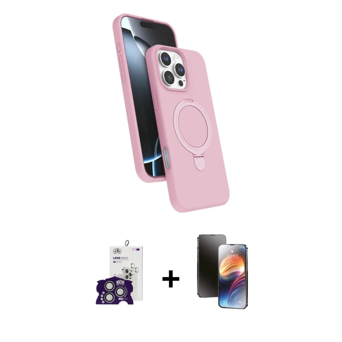 MARSİLYAN™- iPhone 16 Pro Max Kılıf İz Işık Koleksiyonu - Siyah 3D Antistatik Mat Seramik Nano Ekran Koruyucu + Bilvis Titan Kamera Lens - GS
