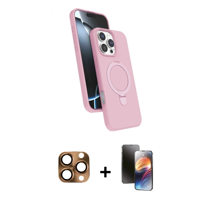 MARSİLYAN™- iPhone 16 Pro Max Kılıf İz Işık Koleksiyonu - Siyah 3D Antistatik Mat Seramik Nano Ekran Koruyucu + Pers Alüminyum Kamera Lens - CLTM