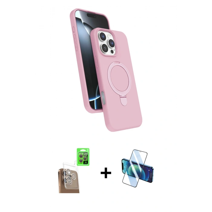 MARSİLYAN™- iPhone 16 Pro Max Kılıf İz Işık Koleksiyonu - Siyah 3D Antistatik Seramik Nano Ekran Koruyucu + Raze Metal Kamera Lens - CLTM