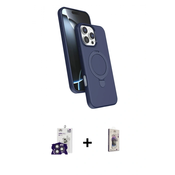 MARSİLYAN™- iPhone 16 Pro Max Kılıf İz Işık Koleksiyonu - Siyah Bilvis 3D Cam Ekran Koruyucu + Titanyum Gri Bilvis Titan Kamera Lens