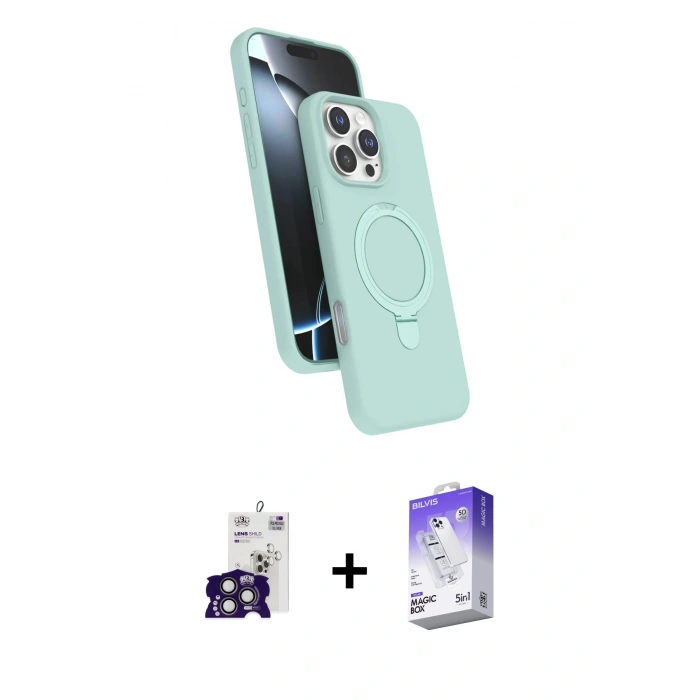 MARSİLYAN™- iPhone 16 Pro Max Kılıf İz Işık Koleksiyonu - Siyah Bilvis 5in1 3D Magic Cam Ekran Koruyucu + Bilvis Titan Kamera Lens - TMGI