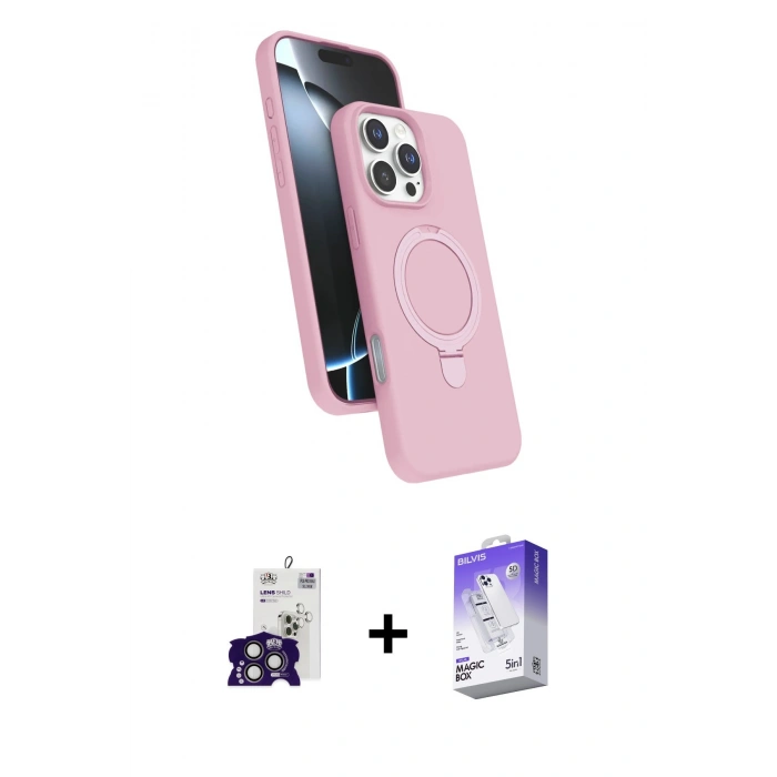 MARSİLYAN™- iPhone 16 Pro Max Kılıf İz Işık Koleksiyonu - Siyah Bilvis 5in1 3D Magic Cam Ekran Koruyucu + Bilvis Titan Kamera Lens - TMGI