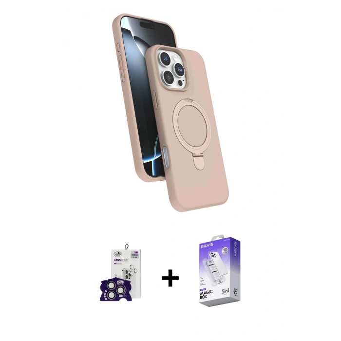 MARSİLYAN™- iPhone 16 Pro Max Kılıf İz Işık Koleksiyonu - Siyah Bilvis 5in1 3D Magic Cam Ekran Koruyucu + Bilvis Titan Kamera Lens - TMGI