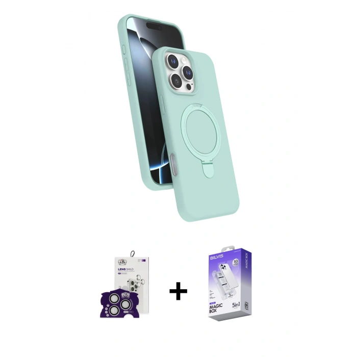MARSİLYAN™- iPhone 16 Pro Max Kılıf İz Işık Koleksiyonu - Siyah Bilvis 5in1 3D Magic Cam Ekran Koruyucu + Bilvis Titan Kamera Lens - GS