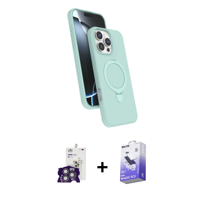 MARSİLYAN™- iPhone 16 Pro Max Kılıf İz Işık Koleksiyonu - Siyah Bilvis 5in1 5D Magic Hayalet Cam Ekran Koruyucu + Bilvis Titan Kamera Lens - GS
