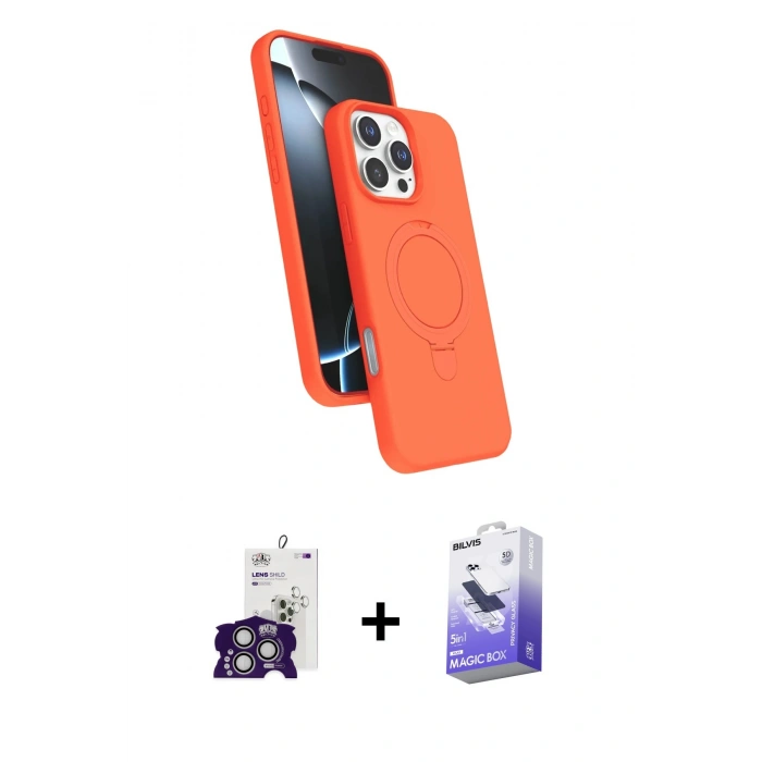 MARSİLYAN™- iPhone 16 Pro Max Kılıf İz Işık Koleksiyonu - Siyah Bilvis 5in1 5D Magic Hayalet Cam Ekran Koruyucu + Bilvis Titan Kamera Lens - GS