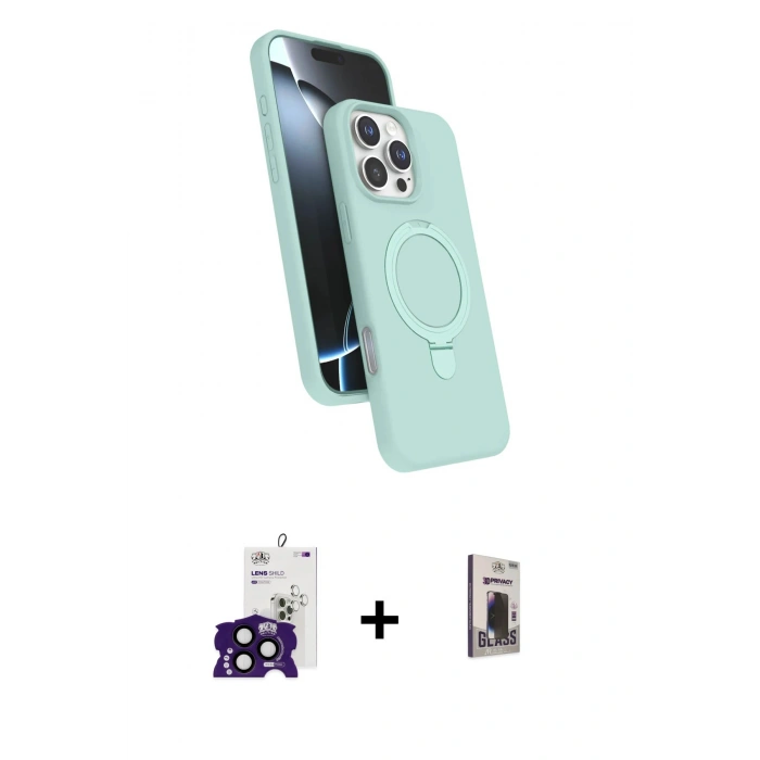 MARSİLYAN™- iPhone 16 Pro Max Kılıf İz Işık Koleksiyonu - Siyah Bilvis Hayalet Cam Ekran Koruyucu + Bilvis Titan Kamera Lens - SH