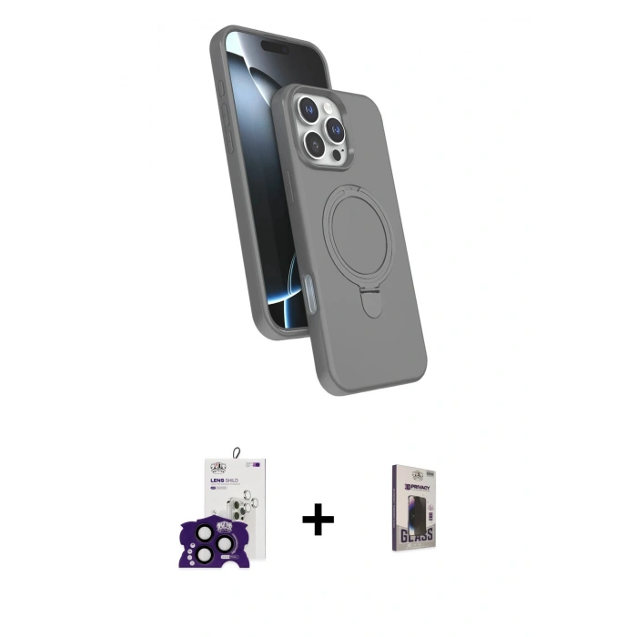 MARSİLYAN™- iPhone 16 Pro Max Kılıf İz Işık Koleksiyonu - Siyah Bilvis Hayalet Cam Ekran Koruyucu + Bilvis Titan Kamera Lens - SH