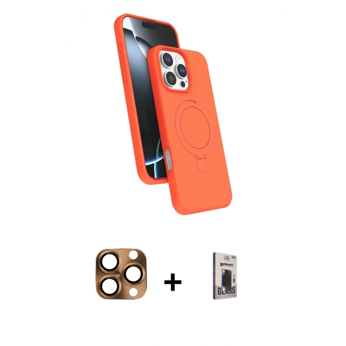 MARSİLYAN™- iPhone 16 Pro Max Kılıf İz Işık Koleksiyonu - Siyah Bilvis Hayalet Cam Ekran Koruyucu + Pers Alüminyum Kamera Lens - CLTM