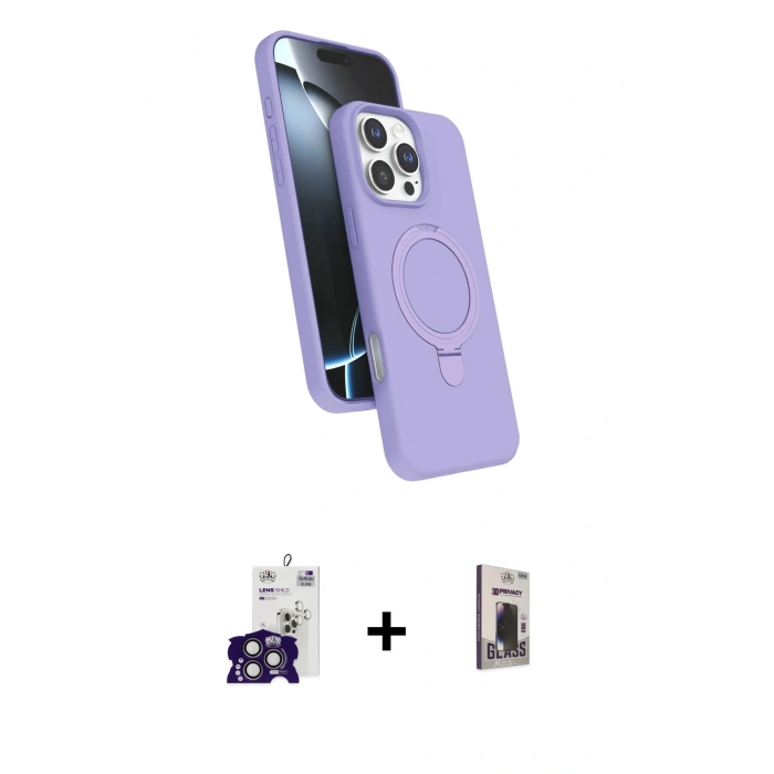 MARSİLYAN™- iPhone 16 Pro Max Kılıf İz Işık Koleksiyonu - Siyah Bilvis Hayalet Cam Ekran Koruyucu + Bilvis Titan Kamera Lens - TMGI