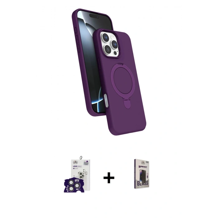 MARSİLYAN™- iPhone 16 Pro Max Kılıf İz Işık Koleksiyonu - Siyah Bilvis Hayalet Cam Ekran Koruyucu + Bilvis Titan Kamera Lens - TMGI
