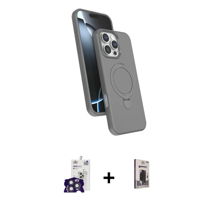 MARSİLYAN™- iPhone 16 Pro Max Kılıf İz Işık Koleksiyonu - Siyah Bilvis Hayalet Cam Ekran Koruyucu + Bilvis Titan Kamera Lens - TMGI