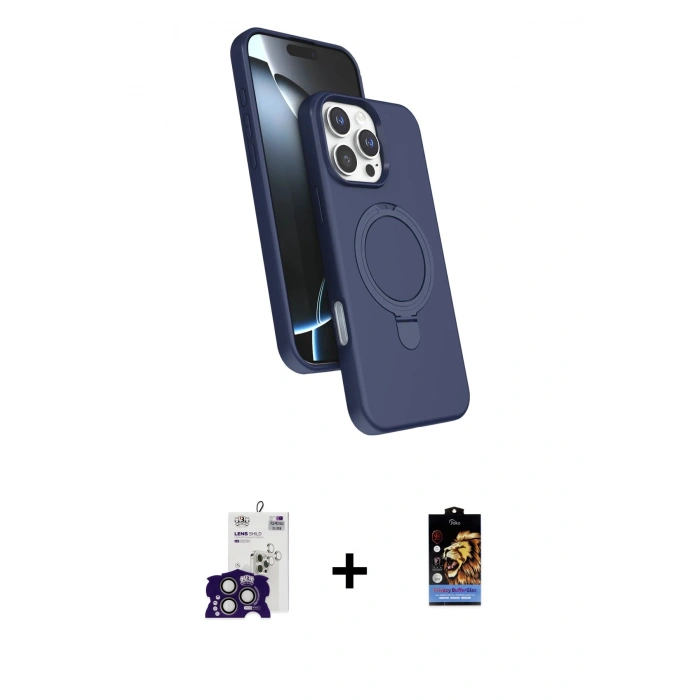 MARSİLYAN™- iPhone 16 Pro Max Kılıf İz Işık Koleksiyonu - Siyah Buffer Hayalet Cam Ekran Koruyucu + Bilvis Titan Kamera Lens - TMGI