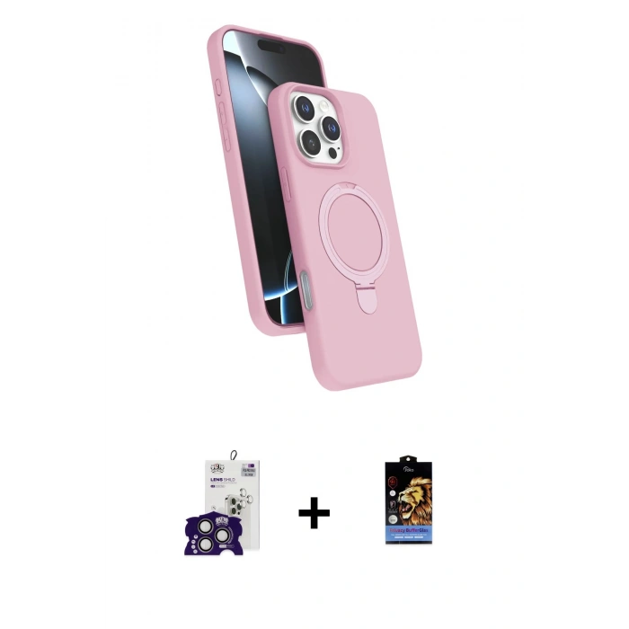 MARSİLYAN™- iPhone 16 Pro Max Kılıf İz Işık Koleksiyonu - Siyah Buffer Hayalet Cam Ekran Koruyucu + Bilvis Titan Kamera Lens - TMGI