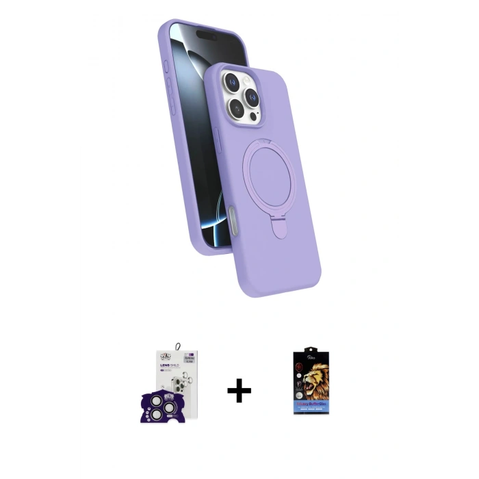 MARSİLYAN™- iPhone 16 Pro Max Kılıf İz Işık Koleksiyonu - Siyah Buffer Hayalet Cam Ekran Koruyucu + Bilvis Titan Kamera Lens - TMGI