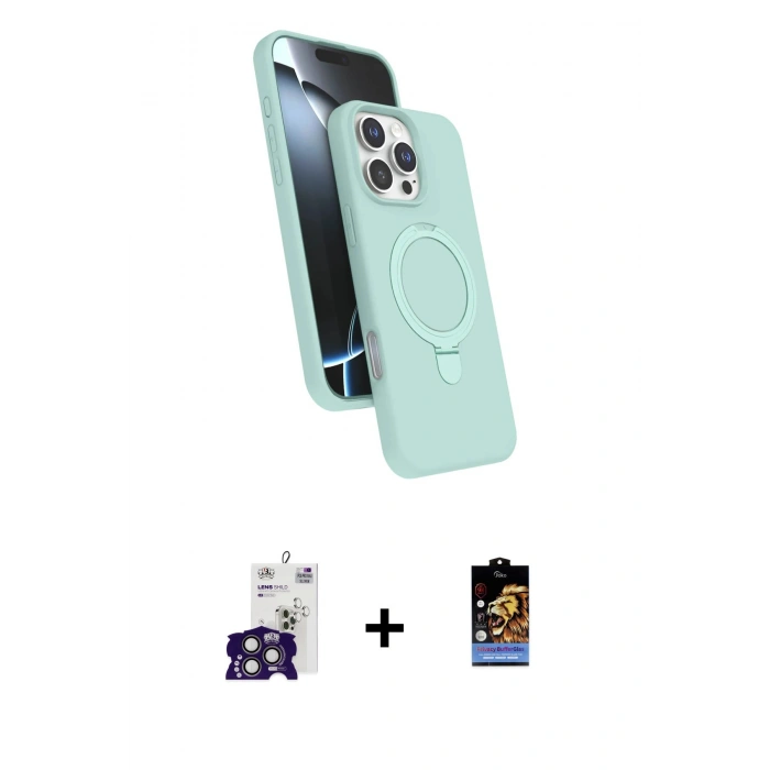 MARSİLYAN™- iPhone 16 Pro Max Kılıf İz Işık Koleksiyonu - Siyah Buffer Hayalet Cam Ekran Koruyucu + Bilvis Titan Kamera Lens - TMGI