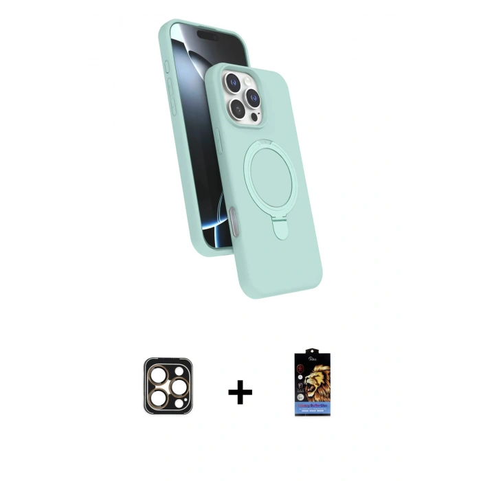MARSİLYAN™- iPhone 16 Pro Max Kılıf İz Işık Koleksiyonu - Siyah Buffer Hayalet Cam Ekran Koruyucu + PVD Metal Kamera Lens - GD