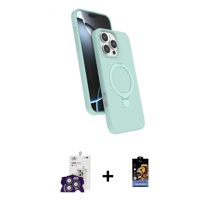 MARSİLYAN™- iPhone 16 Pro Max Kılıf İz Işık Koleksiyonu - Siyah Buffer Hayalet Cam Ekran Koruyucu + Gümüş Bilvis Titan Kamera Lens