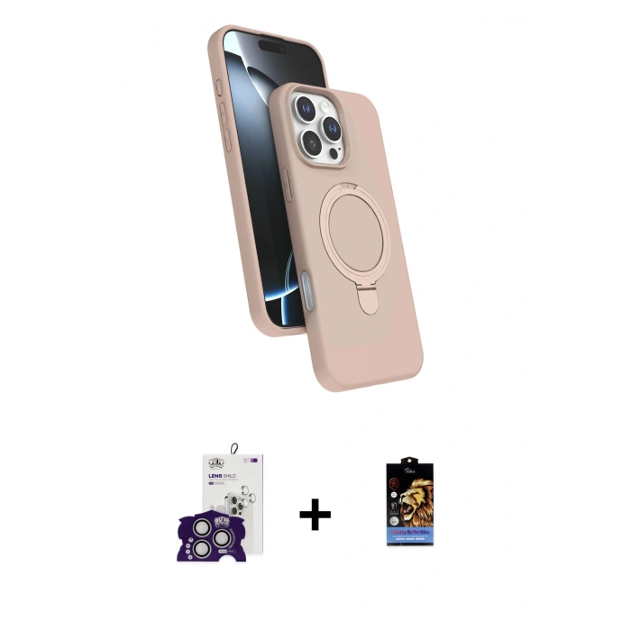 MARSİLYAN™- iPhone 16 Pro Max Kılıf İz Işık Koleksiyonu - Siyah Buffer Hayalet Cam Ekran Koruyucu + Gümüş Bilvis Titan Kamera Lens