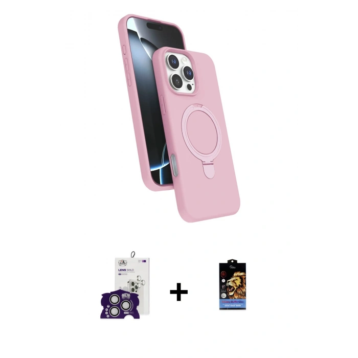 MARSİLYAN™- iPhone 16 Pro Max Kılıf İz Işık Koleksiyonu - Siyah Buffer Hayalet Cam Ekran Koruyucu + Gümüş Bilvis Titan Kamera Lens