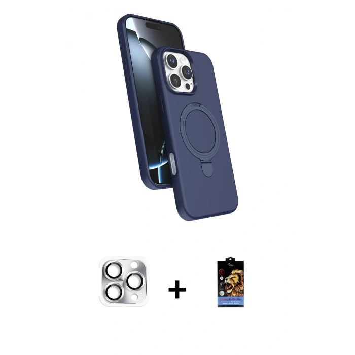 MARSİLYAN™- iPhone 16 Pro Max Kılıf İz Işık Koleksiyonu - Siyah Buffer Hayalet Cam Ekran Koruyucu + Pers Alüminyum Kamera Lens - GS