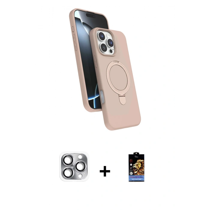 MARSİLYAN™- iPhone 16 Pro Max Kılıf İz Işık Koleksiyonu - Siyah Buffer Hayalet Cam Ekran Koruyucu + Pers Alüminyum Kamera Lens - GI