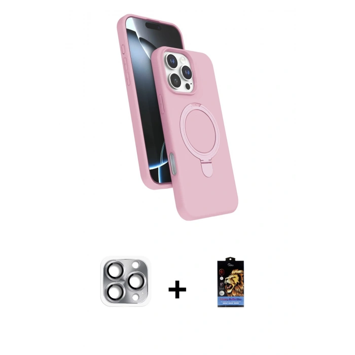 MARSİLYAN™- iPhone 16 Pro Max Kılıf İz Işık Koleksiyonu - Siyah Buffer Hayalet Cam Ekran Koruyucu + Pers Alüminyum Kamera Lens - GI
