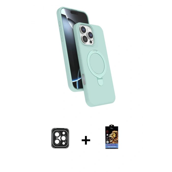 MARSİLYAN™- iPhone 16 Pro Max Kılıf İz Işık Koleksiyonu - Siyah Buffer Hayalet Cam Ekran Koruyucu + PVD Metal Kamera Lens - SH