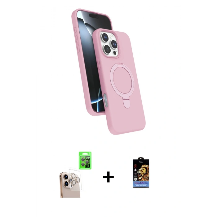 MARSİLYAN™- iPhone 16 Pro Max Kılıf İz Işık Koleksiyonu - Siyah Buffer Hayalet Cam Ekran Koruyucu + Raze Metal Kamera Lens - NLGY