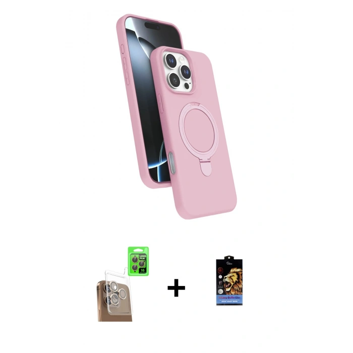 MARSİLYAN™- iPhone 16 Pro Max Kılıf İz Işık Koleksiyonu - Siyah Buffer Hayalet Cam Ekran Koruyucu + Raze Metal Kamera Lens - CLTM