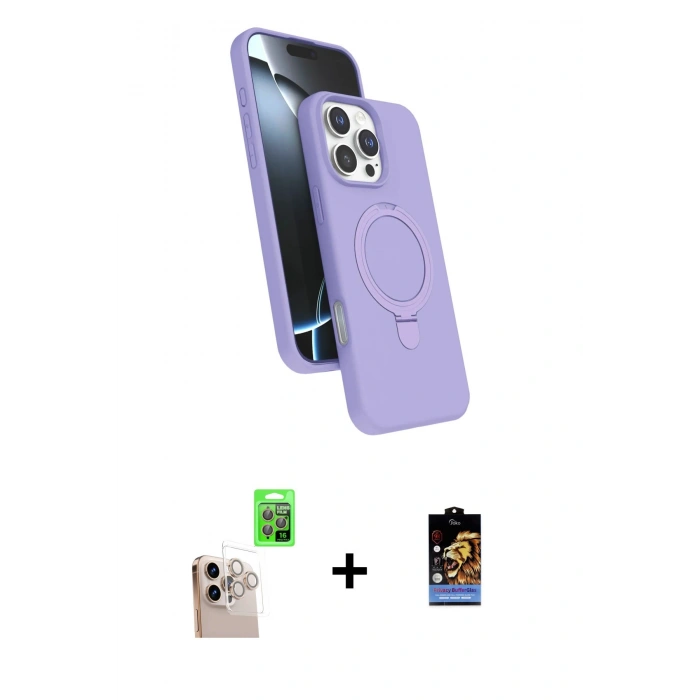 MARSİLYAN™- iPhone 16 Pro Max Kılıf İz Işık Koleksiyonu - Siyah Buffer Hayalet Cam Ekran Koruyucu + Raze Metal Kamera Lens - NLGY