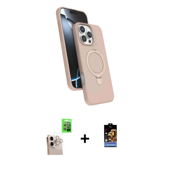 MARSİLYAN™- iPhone 16 Pro Max Kılıf İz Işık Koleksiyonu - Siyah Buffer Hayalet Cam Ekran Koruyucu + Raze Metal Kamera Lens - NLGY
