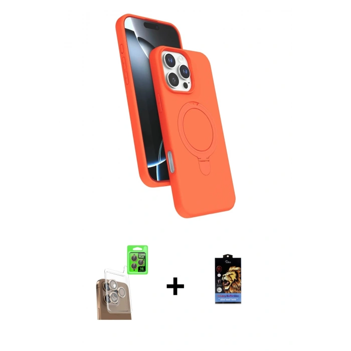 MARSİLYAN™- iPhone 16 Pro Max Kılıf İz Işık Koleksiyonu - Siyah Buffer Hayalet Cam Ekran Koruyucu + Raze Metal Kamera Lens - CLTM