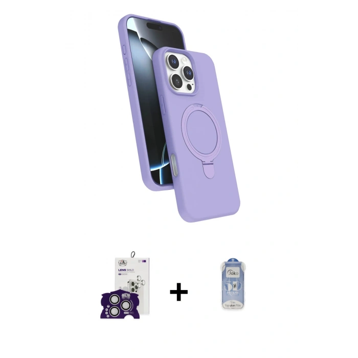 MARSİLYAN™- iPhone 16 Pro Max Kılıf İz Işık Koleksiyonu - Siyah Joko Magic 5D Cam + Bilvis Titan Kamera Lens - GS
