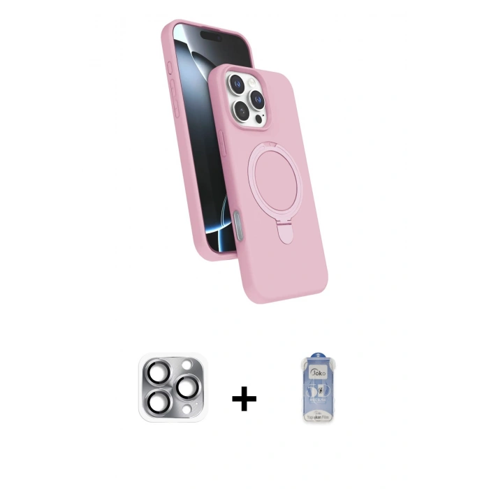 MARSİLYAN™- iPhone 16 Pro Max Kılıf İz Işık Koleksiyonu - Siyah Joko Magic 5D Cam + Pers Alüminyum Kamera Lens - GI