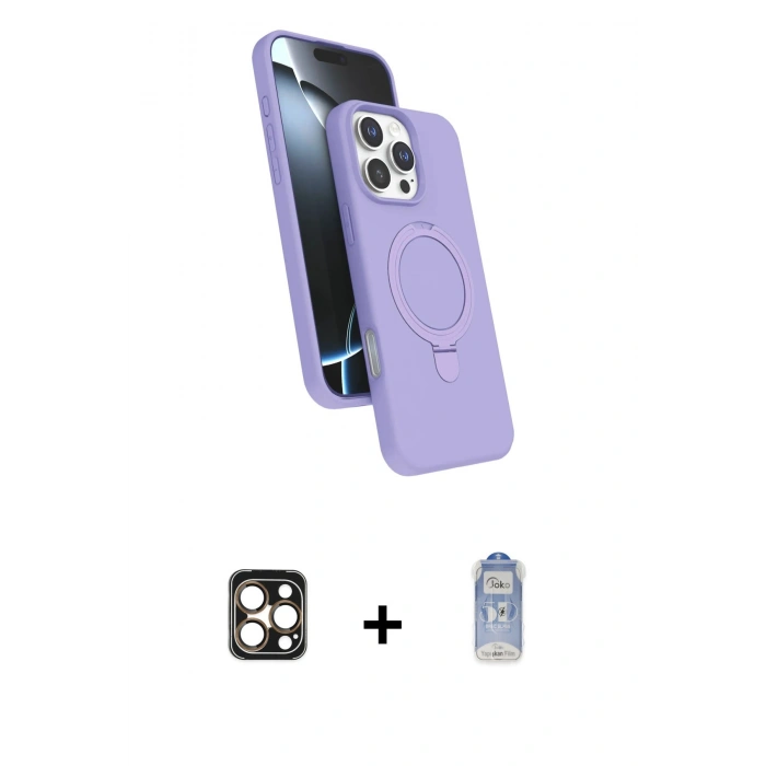 MARSİLYAN™- iPhone 16 Pro Max Kılıf İz Işık Koleksiyonu - Siyah Joko Magic 5D Cam + PVD Metal Kamera Lens - GD