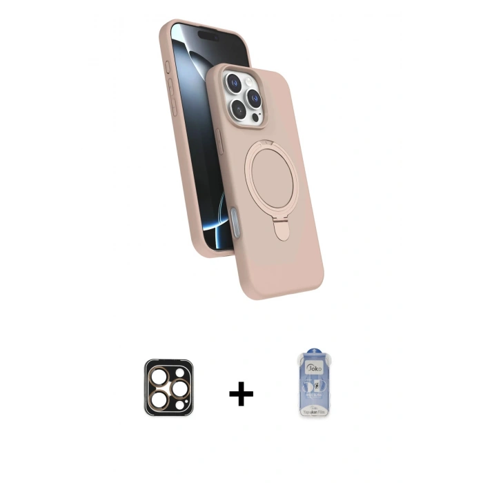 MARSİLYAN™- iPhone 16 Pro Max Kılıf İz Işık Koleksiyonu - Siyah Joko Magic 5D Cam + PVD Metal Kamera Lens - GD