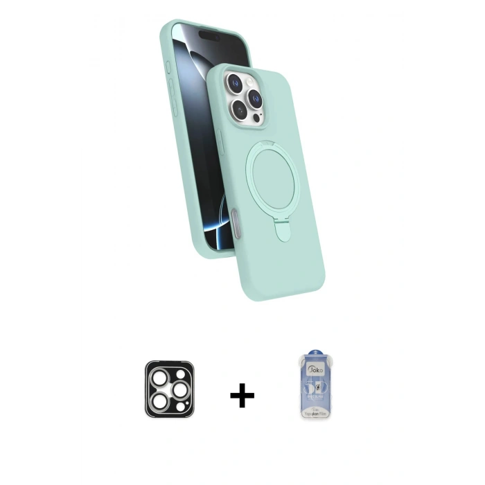 MARSİLYAN™- iPhone 16 Pro Max Kılıf İz Işık Koleksiyonu - Siyah Joko Magic 5D Cam + PVD Metal Kamera Lens - GS