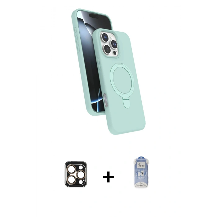 MARSİLYAN™- iPhone 16 Pro Max Kılıf İz Işık Koleksiyonu - Siyah Joko Magic 5D Cam + PVD Metal Kamera Lens - GD