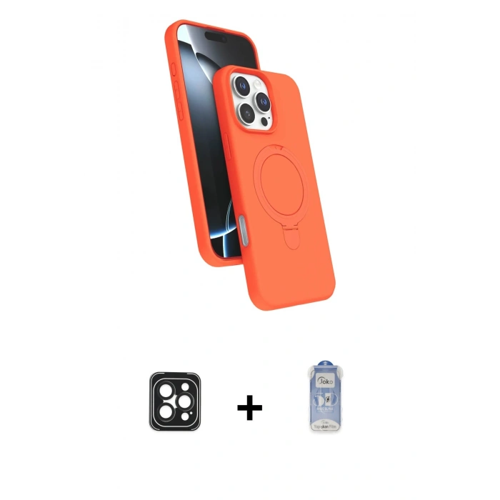 MARSİLYAN™- iPhone 16 Pro Max Kılıf İz Işık Koleksiyonu - Siyah Joko Magic 5D Cam + PVD Metal Kamera Lens - SH