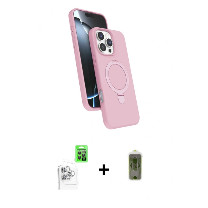 MARSİLYAN™- iPhone 16 Pro Max Kılıf İz Işık Koleksiyonu - Siyah Joko Magic 5D Hayalet Cam + Raze Metal Kamera Lens - BZ