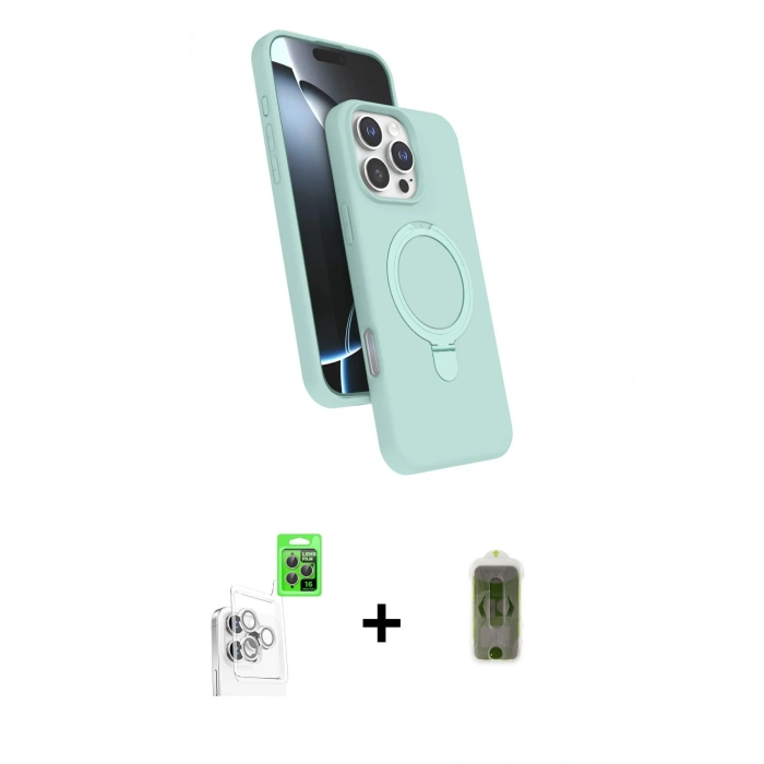MARSİLYAN™- iPhone 16 Pro Max Kılıf İz Işık Koleksiyonu - Siyah Joko Magic 5D Hayalet Cam + Raze Metal Kamera Lens - BZ