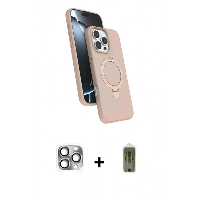 MARSİLYAN™- iPhone 16 Pro Max Kılıf İz Işık Koleksiyonu - Siyah Joko Magic 5D Hayalet Cam + Pers Alüminyum Kamera Lens - GI