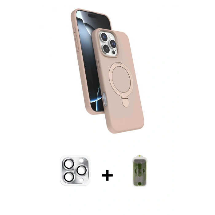 MARSİLYAN™- iPhone 16 Pro Max Kılıf İz Işık Koleksiyonu - Siyah Joko Magic 5D Hayalet Cam + Pers Alüminyum Kamera Lens - GS