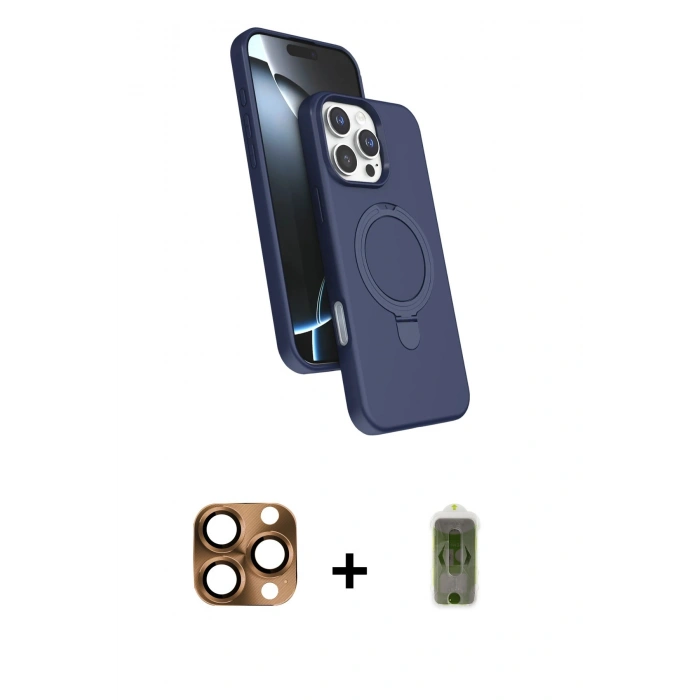 MARSİLYAN™- iPhone 16 Pro Max Kılıf İz Işık Koleksiyonu - Siyah Joko Magic 5D Hayalet Cam + Pers Alüminyum Kamera Lens - CLTM