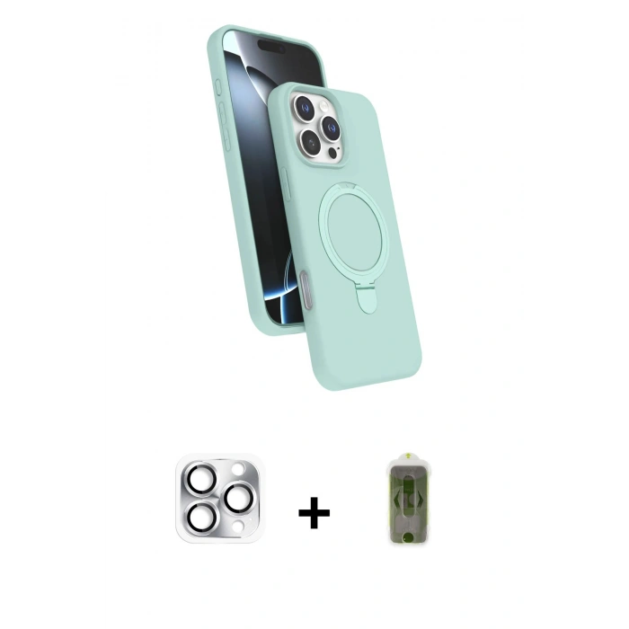 MARSİLYAN™- iPhone 16 Pro Max Kılıf İz Işık Koleksiyonu - Siyah Joko Magic 5D Hayalet Cam + Pers Alüminyum Kamera Lens - GS