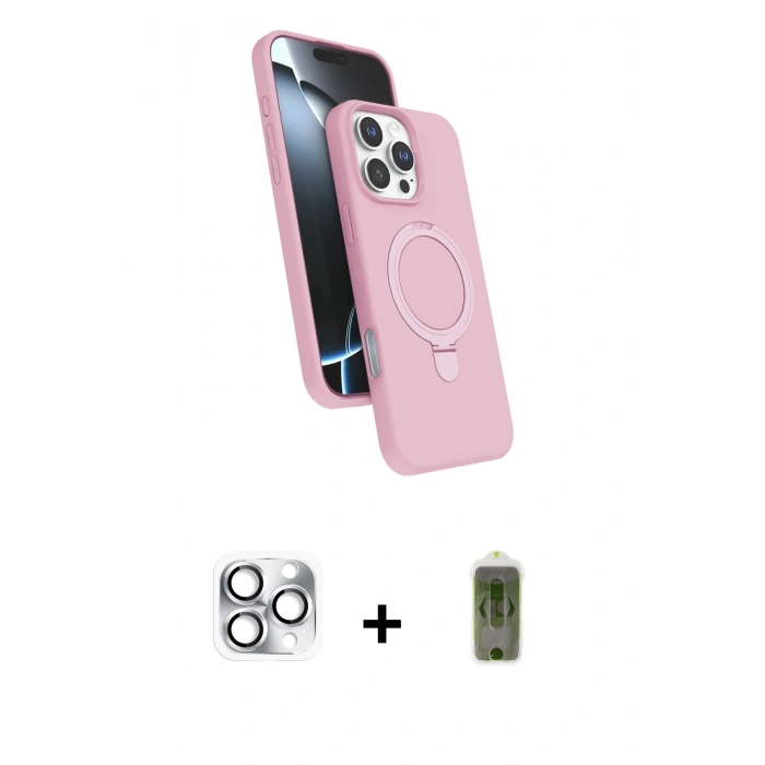 MARSİLYAN™- iPhone 16 Pro Max Kılıf İz Işık Koleksiyonu - Siyah Joko Magic 5D Hayalet Cam + Pers Alüminyum Kamera Lens - GS