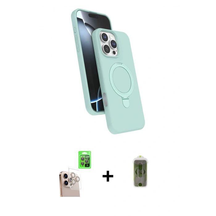 MARSİLYAN™- iPhone 16 Pro Max Kılıf İz Işık Koleksiyonu - Siyah Joko Magic 5D Hayalet Cam + Raze Metal Kamera Lens - NLGY