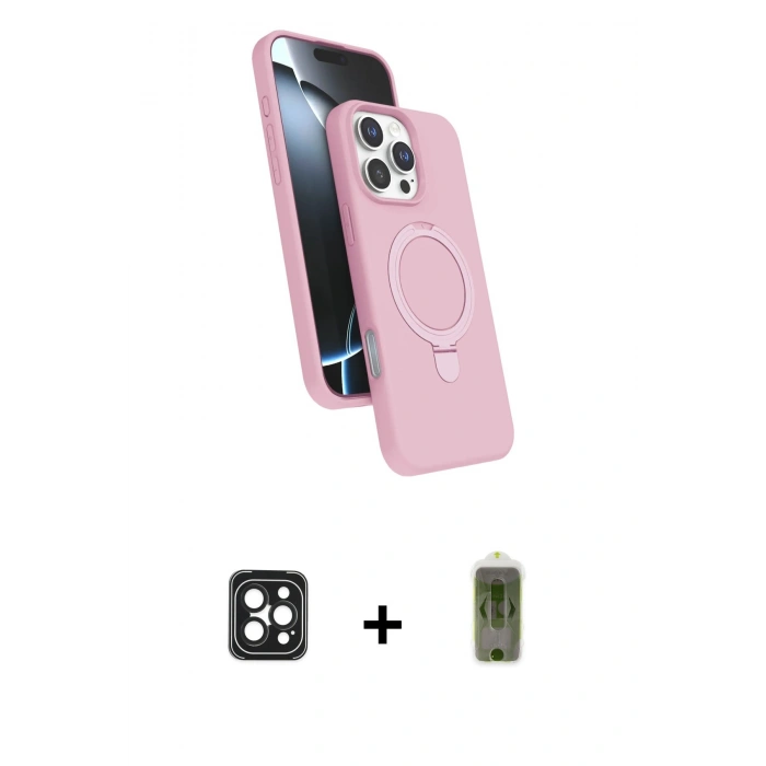 MARSİLYAN™- iPhone 16 Pro Max Kılıf İz Işık Koleksiyonu - Siyah Joko Magic 5D Hayalet Cam + PVD Metal Kamera Lens - SH