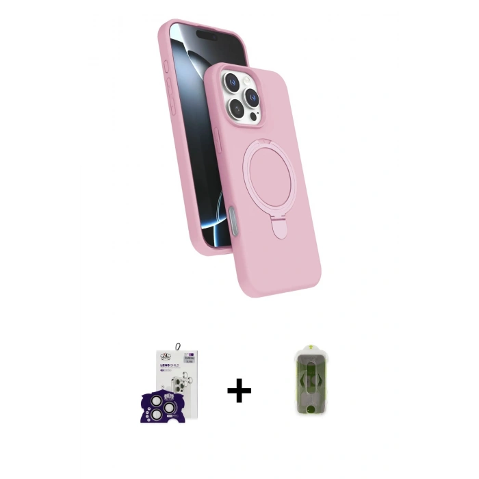 MARSİLYAN™- iPhone 16 Pro Max Kılıf İz Işık Koleksiyonu - Siyah Joko Magic 5D Hayalet Cam + Titanyum Gri Bilvis Titan Kamera Lens